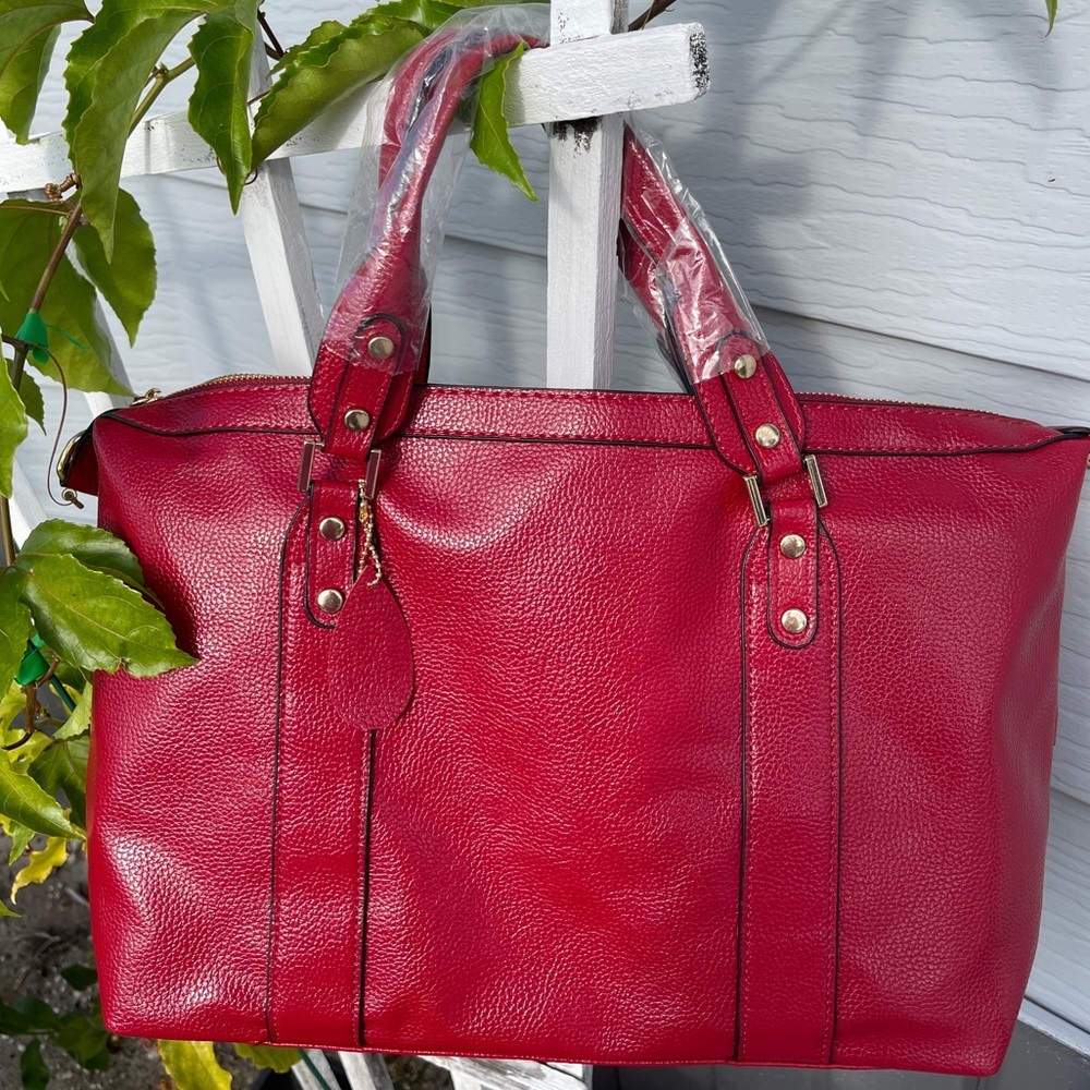 Women’s Casual Plain Tote Bag In Rust Red